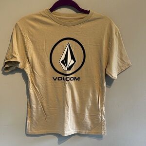 Volcom Beige Tee with Iconic Emblem